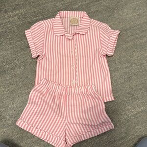 TBBC , pink and white striped pajamas, 3T